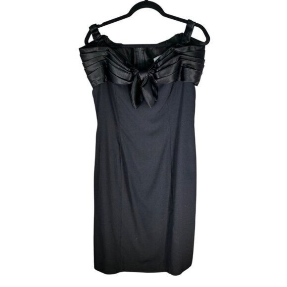 Betsy & Adam Off-Shoulder Black Cocktail Dress With Bow Detail Vintage - Picture 3 of 12